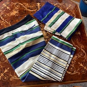 J CREW COLLECTION pants and merino wool sweater matching set striped SzM/L/6/8